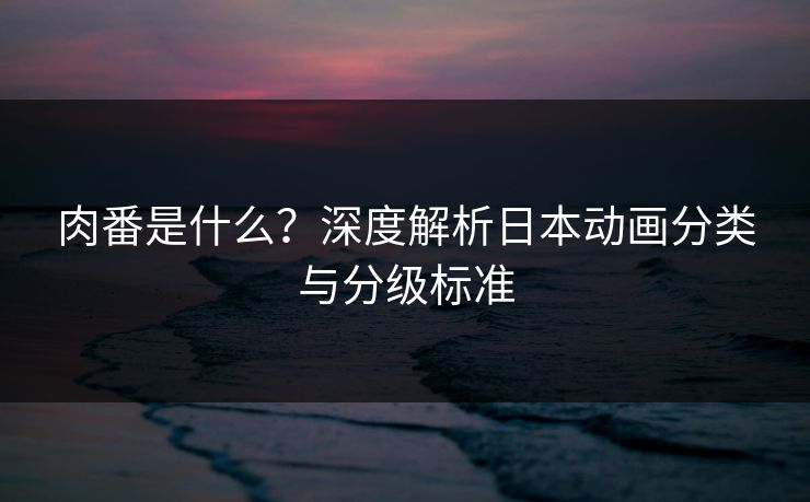 肉番是什么?深度解析日本动画分类与分级标准